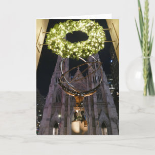 Atlas & St. Patrick's Cathedral, Christmas - Card