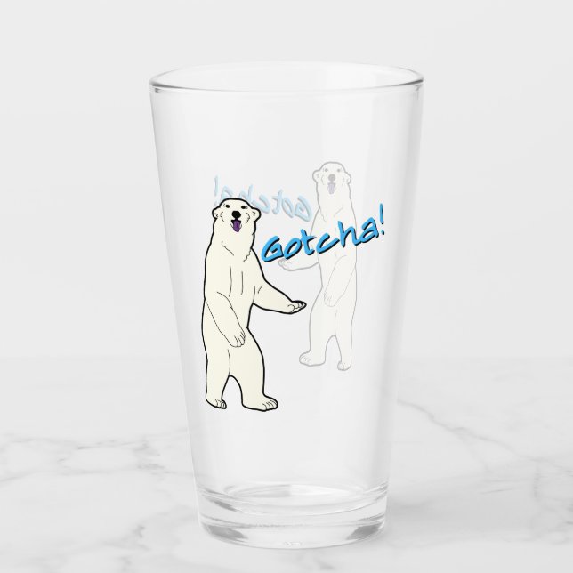 Atlas the Friendly Polar Bear Glass (Front)