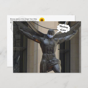 Atlas, Thinking of You - NYC H postcard