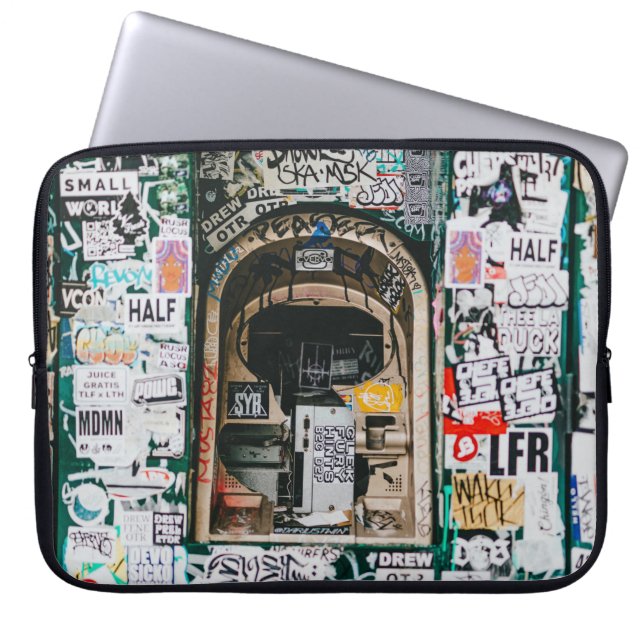 ATM MACHINE WITH GRAFFITI LAPTOP SLEEVE (Front)