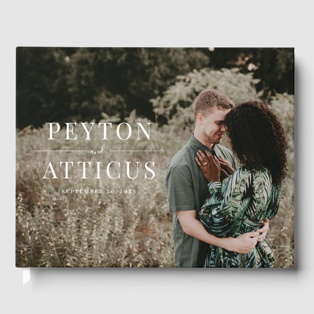 Atmosphere Engagement Photograph Wedding Guest Book (Front)