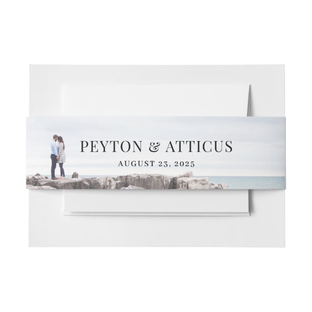 Atmosphere Landscape Photo Wedding Bellyband Invitation Belly Band (Front Example)