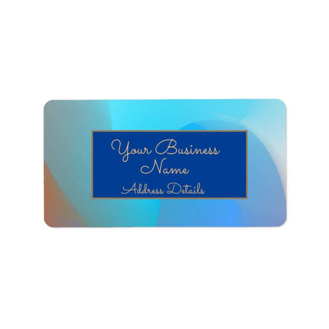 Atmospheric Aqua Blue Burnt Orange Address Label (Front)