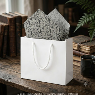 Atmospheric Charcoal Grey Gothic Raven Tissue Paper
