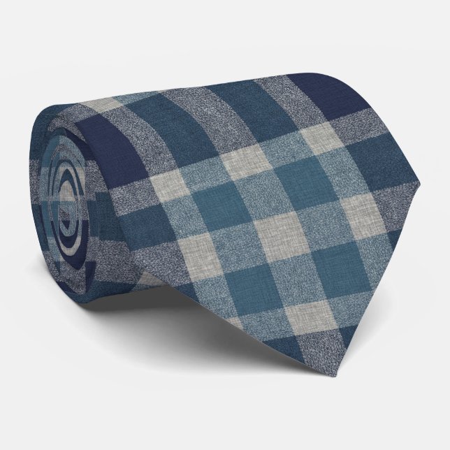 Atmospheric Coastal and Moody Blue Weathered Tie (Rolled)