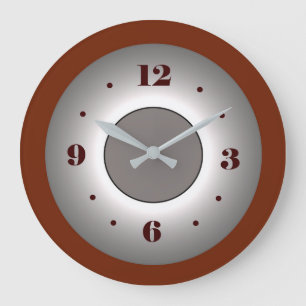Atmospheric Deep Red /Grey Glow Effect  Wall Clock