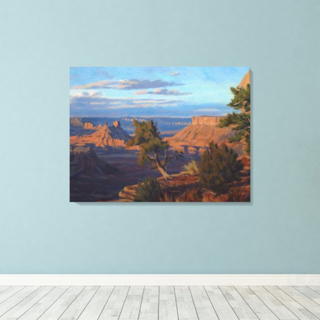 Atmospheric Depth of Castle Valley, Utah Canvas Print (Insitu(Wood Floor))