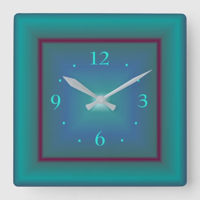 Atmospheric Emerald Green>  Square Wall Clock (Front)