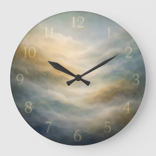 Atmospheric Fog Dial — Abstract Large Clock (Front)