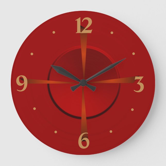 Atmospheric Red and Gold> Plain Wall Clock (Front)