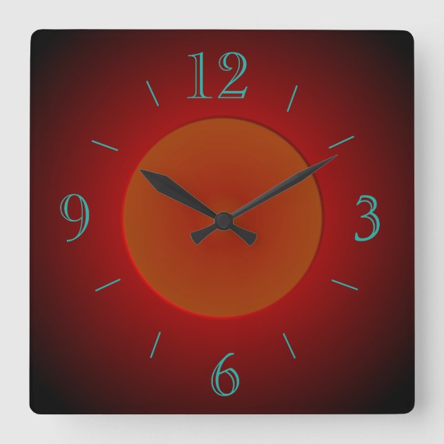 Atmospheric Red/Orange with Glow > Wall Clock (Front)
