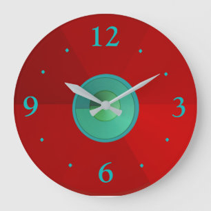 Atmospheric Red with Aqua Green >  Plain Clocks