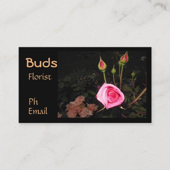 Atmospheric Rosebud >Professional Florist Cards (Front)