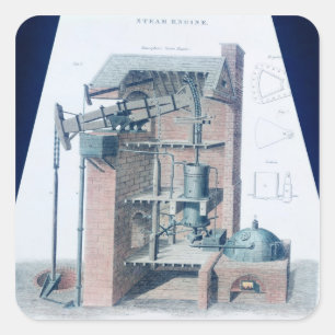 Atmospheric Steam Engine Square Sticker