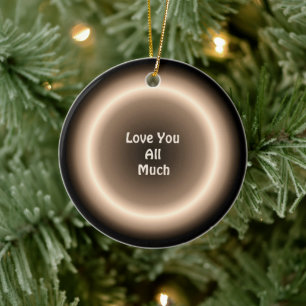 Atmospheric Tan /Cream Circle  Christmas Ornament