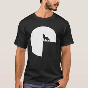 Atmospheric Wolf Howling at the Full Moon 1 T-Shirt