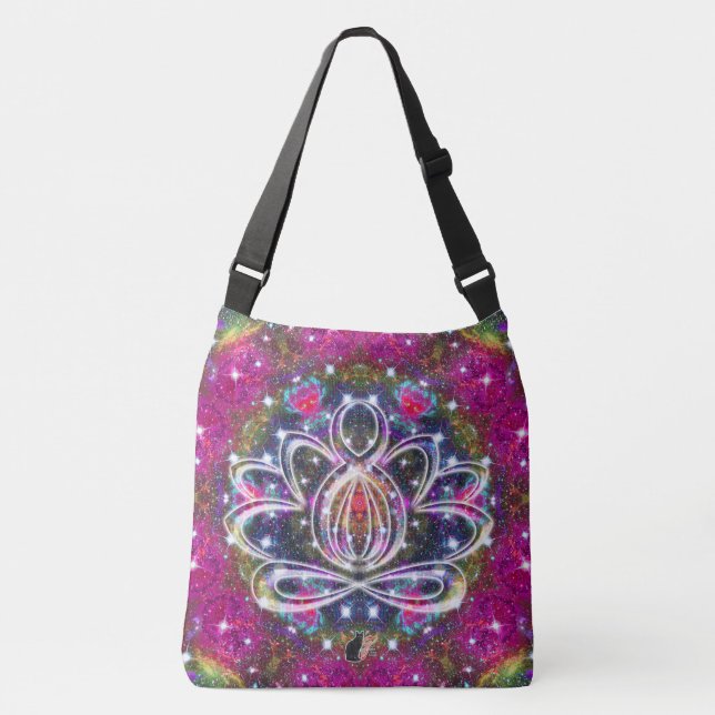 Atmospheric Zen Lotus Crossbody Bag (Front)