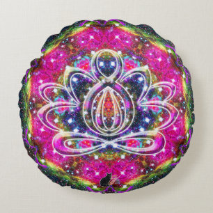 Atmospheric Zen Lotus Round Pillow