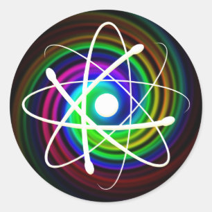 Atom (002) classic round sticker