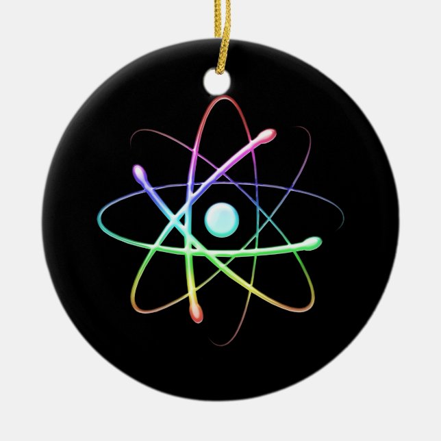 Atom (008) ceramic tree decoration (Front)