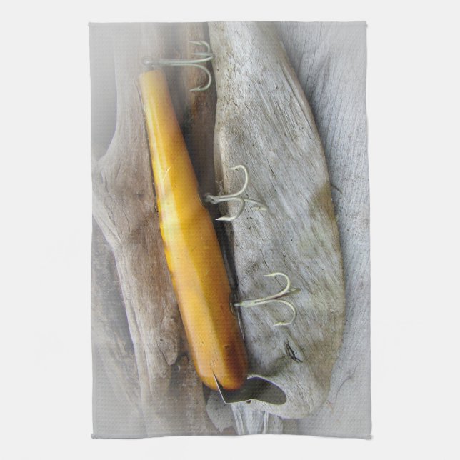Atom A40 Vintage Saltwater Fishing Lure Tea Towel (Vertical)