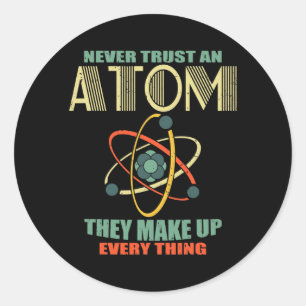 Atom Art Men Women Stem Molecule Chemistry Classic Round Sticker