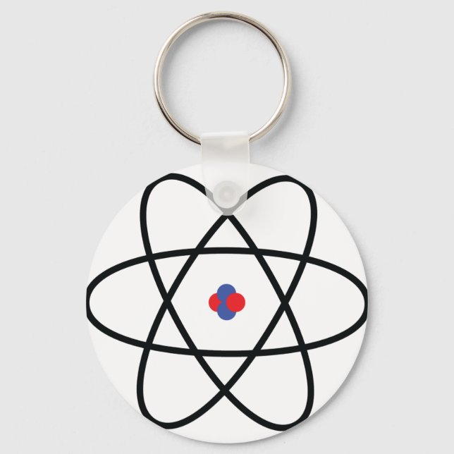 atom nucleus chemistry key ring (Front)