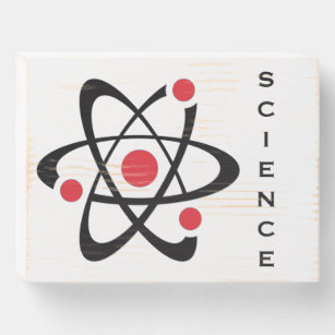Atom Physics Science Wooden Box Sign