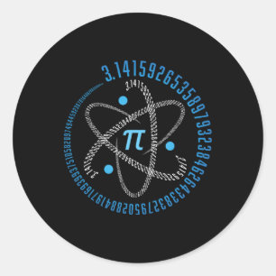 Atom Pi Math Science Stem Gift 3.14 Pi Day Classic Round Sticker
