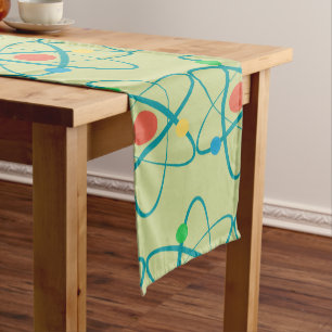 Atom Retro Protons Neutron Electrons Science Lover Short Table Runner