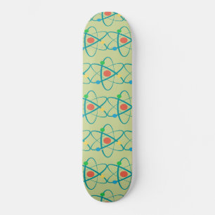 Atom Retro Protons Neutron Electrons Science Lover Skateboard