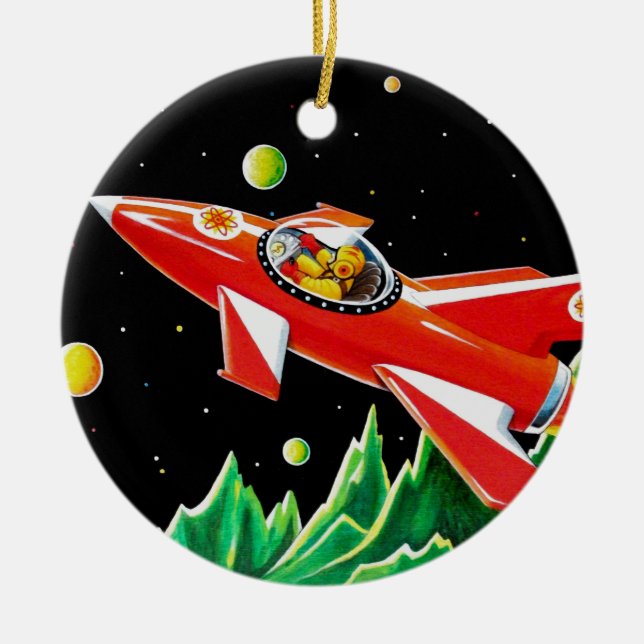 ATOM ROCKET CERAMIC TREE DECORATION (Front)