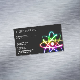 Atom   Scientist Magnetic Business Card