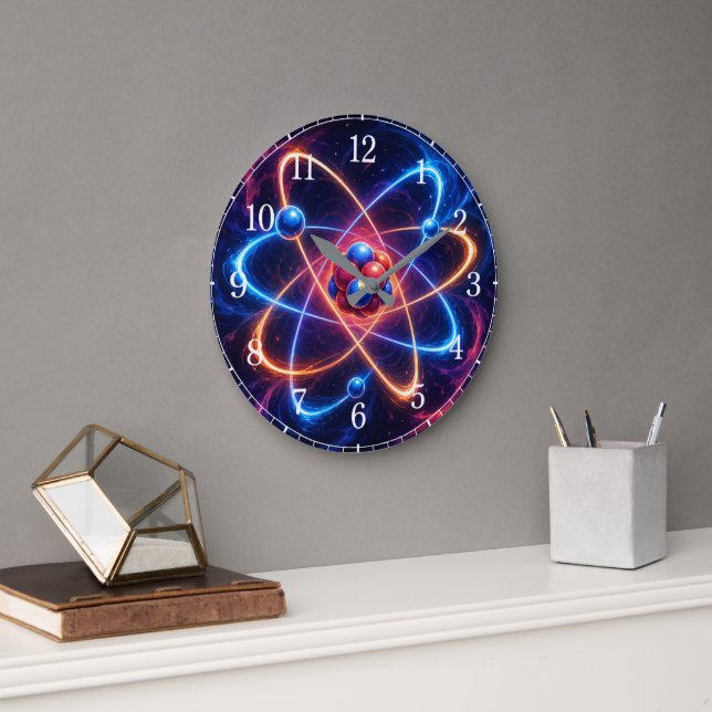 Atom Wall Clock — Science-Inspired Design (Office)