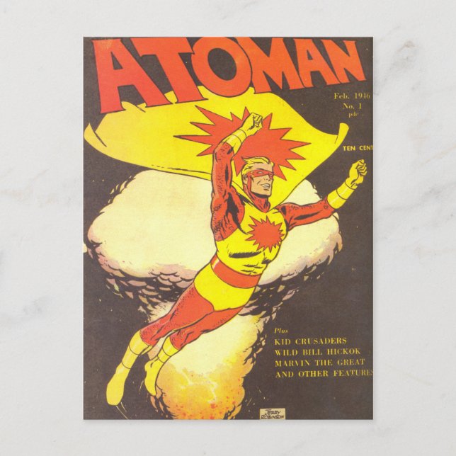 Atoman vintage comics postcard (Front)