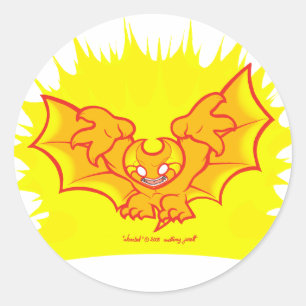 atombat atomised red outline Sticker