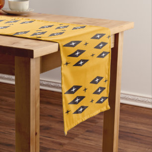 Atomic 1950’s Diamonds Pattern Orange Table Runner