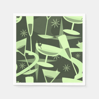Atomic 50s Retro Martini Cocktail Pattern Napkin