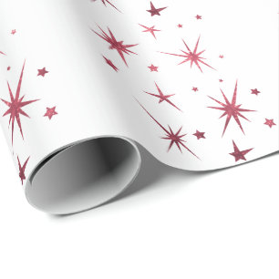 Atomic 50s Retro Sparkles & Stars Pattern Wrapping Paper