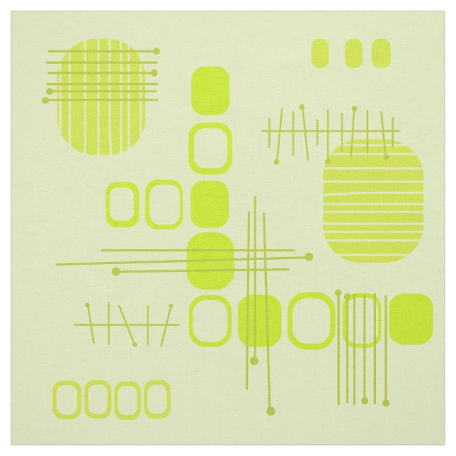 Atomic Abstract Barkcloth Chartreuse Fabric (Swatch)