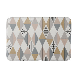 Atomic Age Art Diamonds Silver Gold Bath Mat