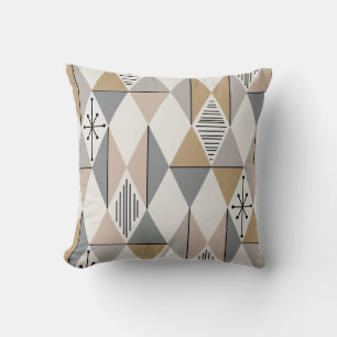 Atomic Age Art Diamonds Silver Gold Cushion