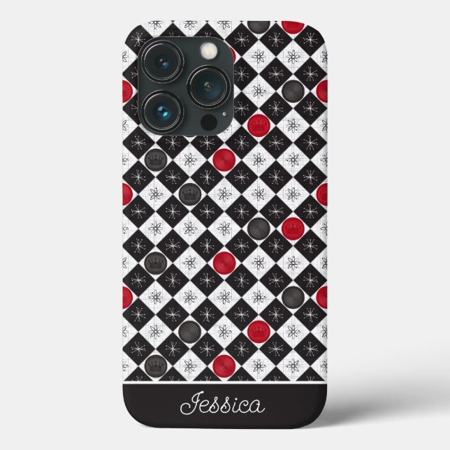 Atomic Age Checkers Case-Mate iPhone Case (Back)
