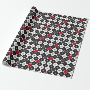 Atomic Age Checkers Wrapping Paper