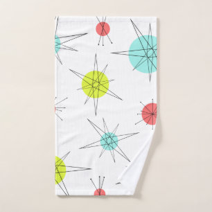 Atomic Age Colourful Planets Hand Towel