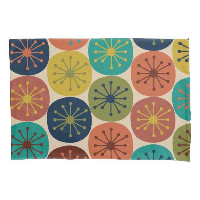Atomic Age Dots Mid-century Retro Pattern Pillowcase (Front)