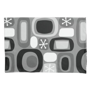 Atomic Age Fieldstones Black White Pillowcase
