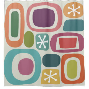 Atomic Age Fieldstones Colourful Shower Curtain