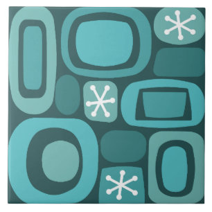 Atomic Age Fieldstones Teal Tile