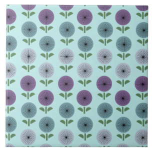 Atomic Age Flower Pattern Tile